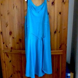 Cut loose cotton summer dress M exc condition aqua